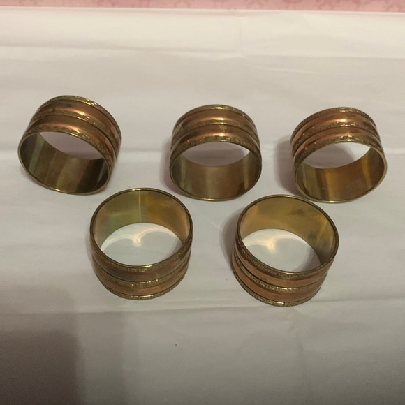 Source Unknown Other - Buy 2/$12 item: Vintage set of 5 Imported copper/brass napkin holders w details